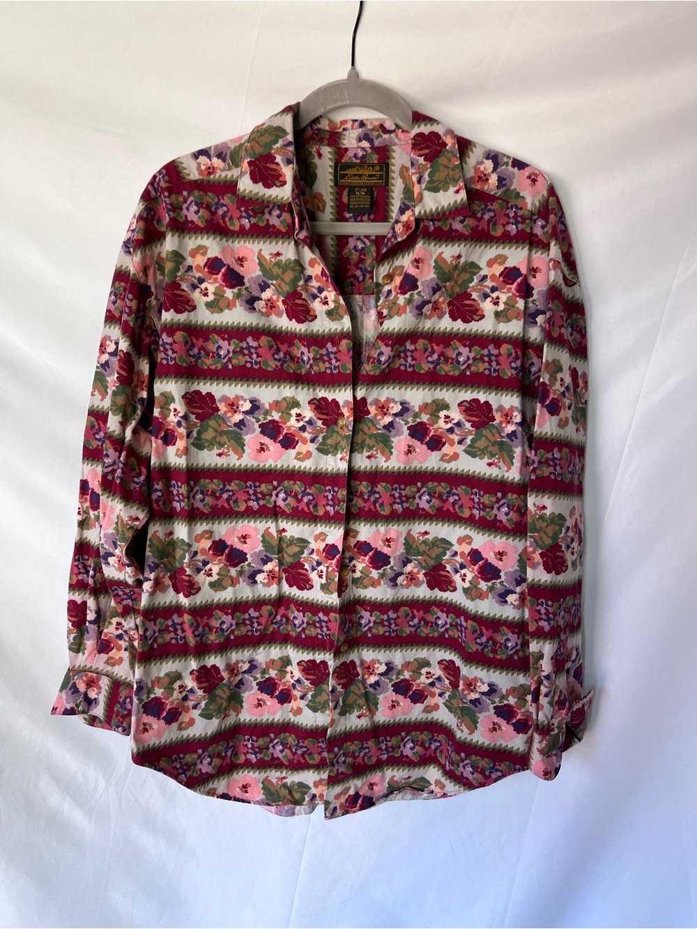 Women’s Vintage Eddie Bauer 100% Cotton Floral Button Down